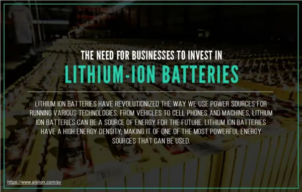 Lithium Ion Batteries as a Sustainable Energy Source