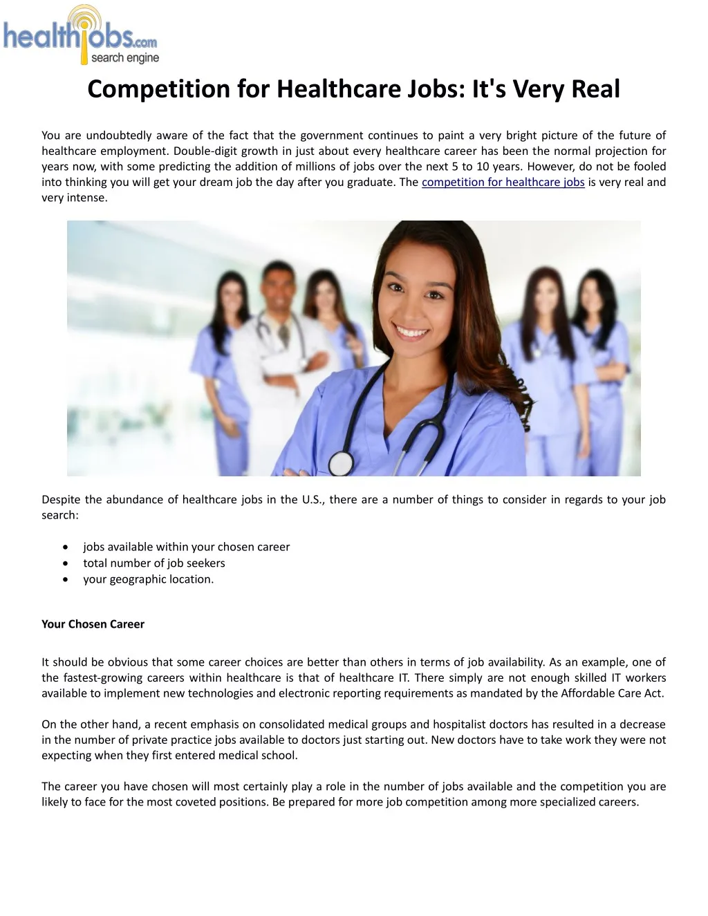 competition for healthcare jobs it s very real