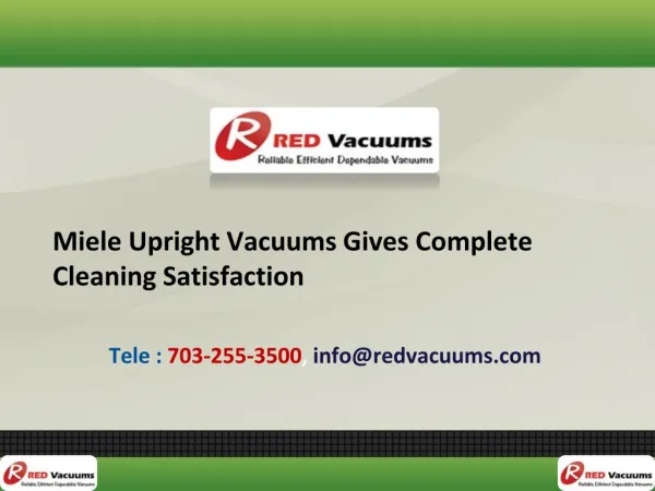 Miele Upright Vacuums Gives Complete Cleaning Satisfaction