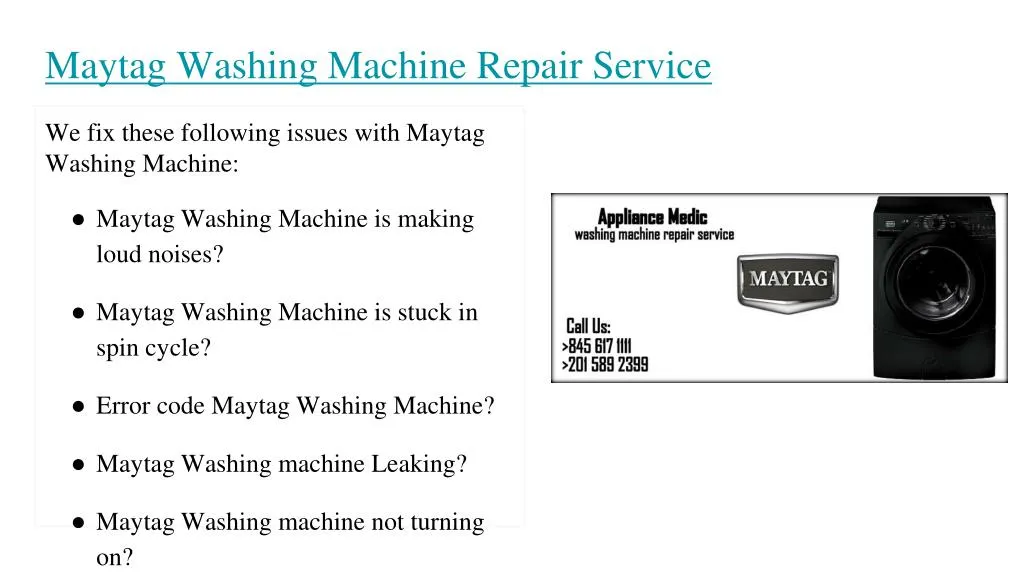 maytag washing machine repair service