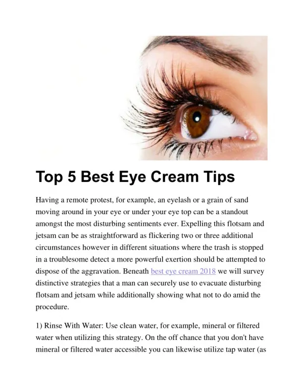 Top 5 Best Eye Cream Tips