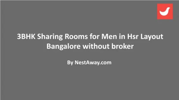 Rent a Furnished Room in HSR Layout without brokerage