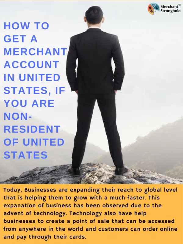 How to get a merchant account in United States, if you are non-resident of United States