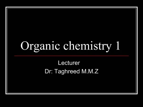 Organic chemistry 1