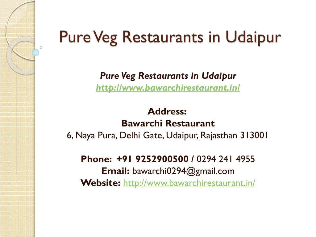 pure veg restaurants in udaipur