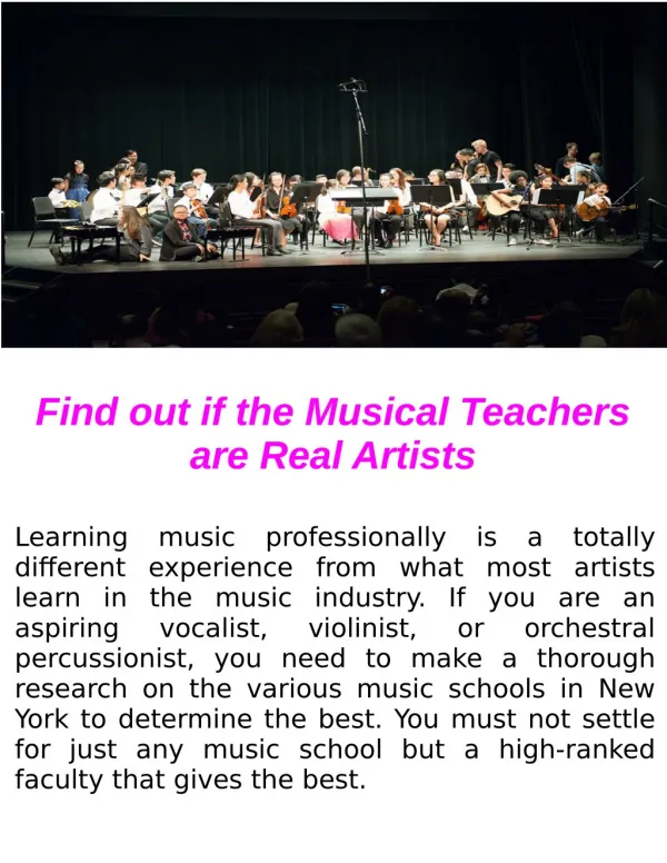 Find The Best New York Music School