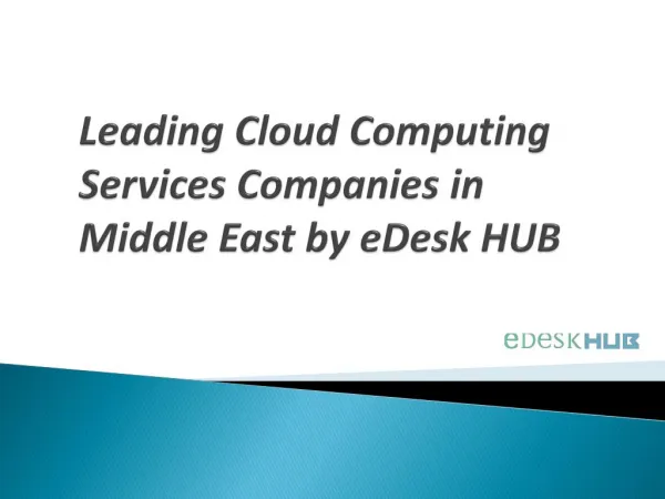 Leading Cloud computing services Companies in Middle East
