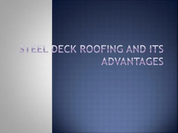 Steel Deck Roofing