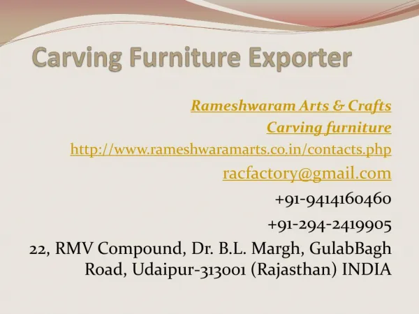 Carving Furniture Exporter