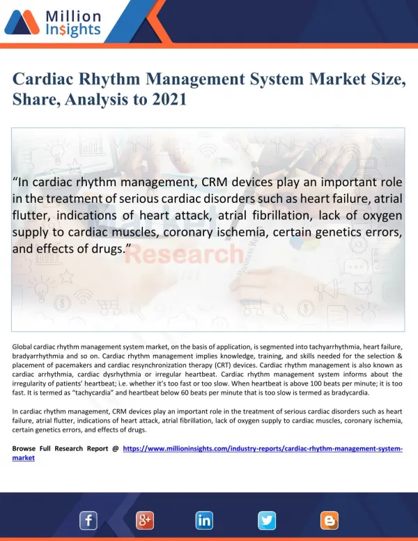 Cardiac Rhythm Management System Market Trends, Share by Manufacturers 2021