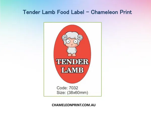 Tender Lamb Food Label - Chameleon Print