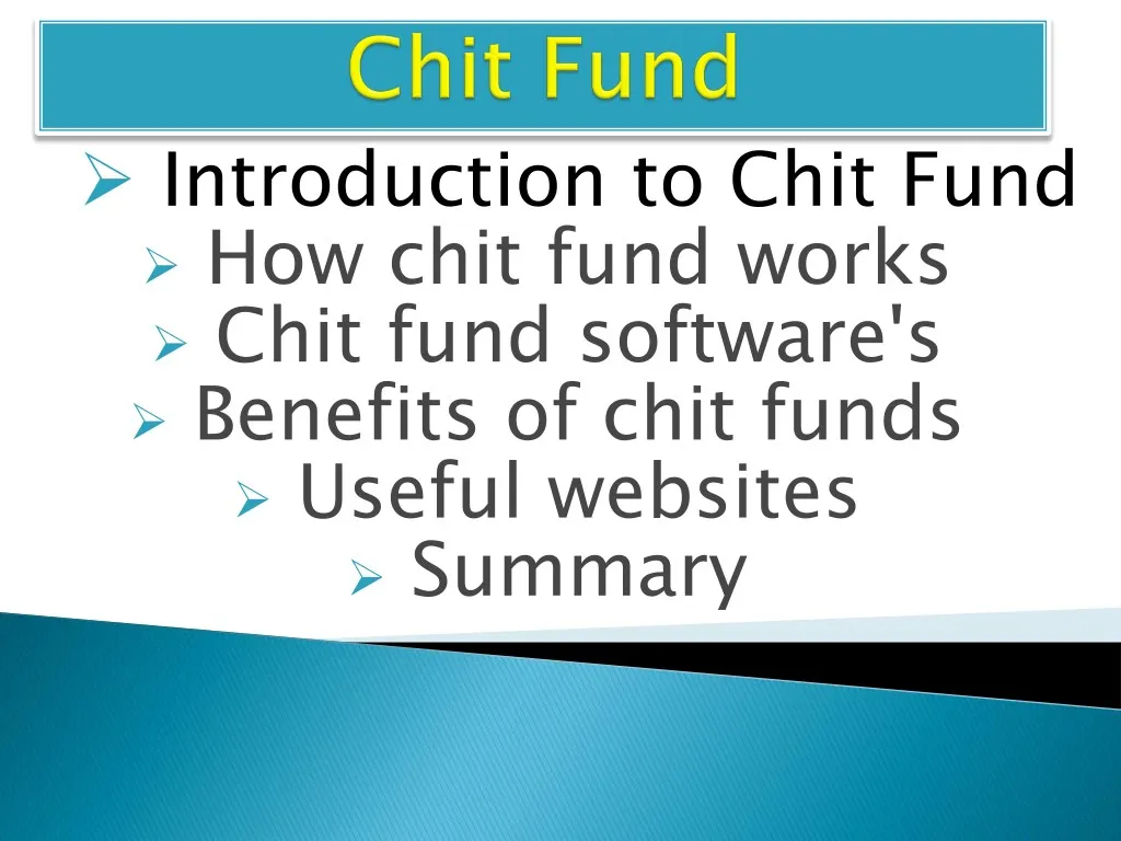 introduction to chit fund how chit fund works