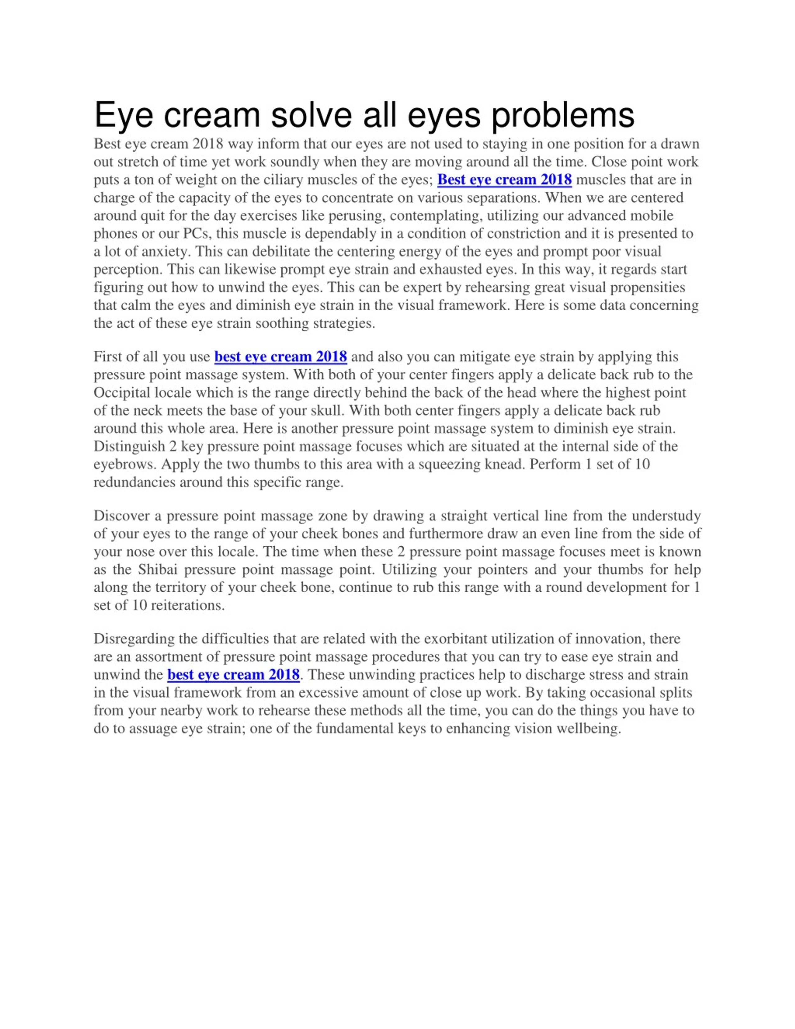 Solve Eye Problem PPT - Eye cream solve all eyes problems PowerPoint Presentation, free ...