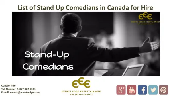 List of Stand Up Comedians in Canada for Hire | Events Edge Entertainment and Speakers Bureau