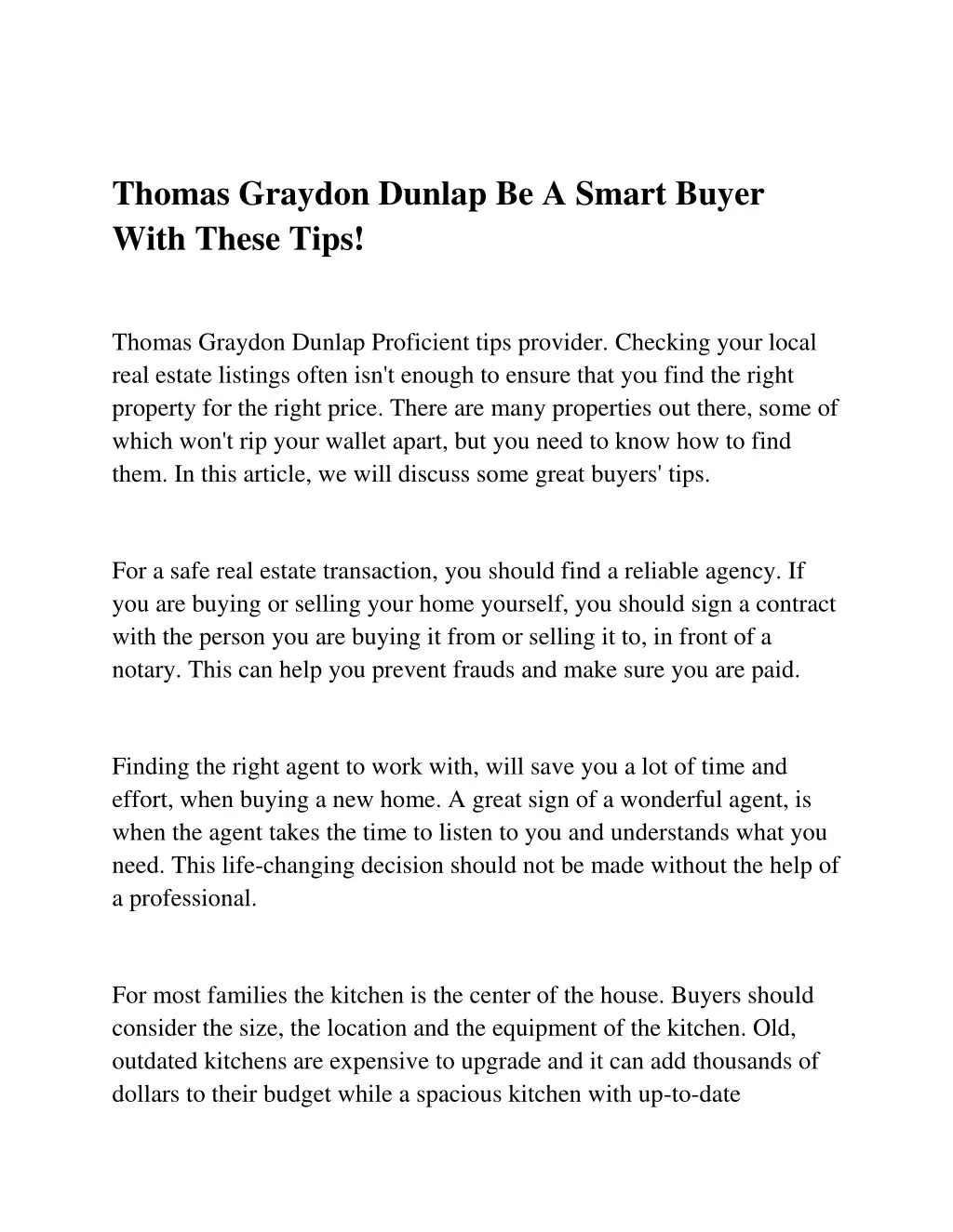 thomas graydon dunlap be a smart buyer with these