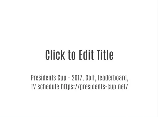 Presidents Cup