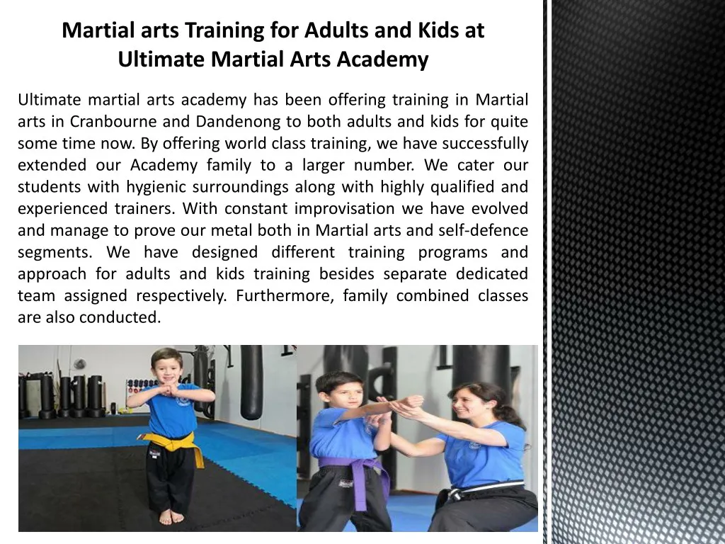 martial arts training for adults and kids