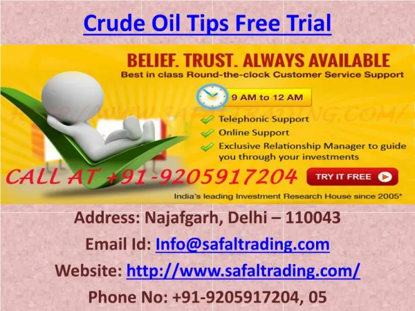 Earn Huge Profit in Gold Silver Crude Oil Trading with Safal Trading