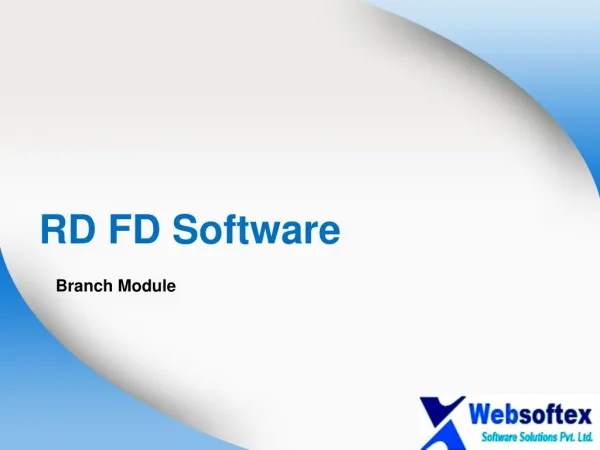 RD Software, FD Software, Co-Operative Societies, Microfinance Service