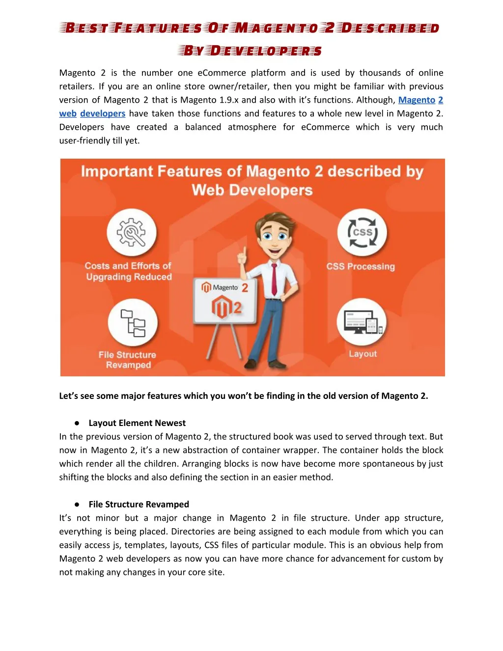best features of magento 2 described by developers