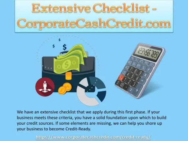 Extensive Checklist - CorporateCashCredit.com