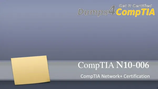 Pass COMPTIA N10-006 exam - test questions - dumps4comptia