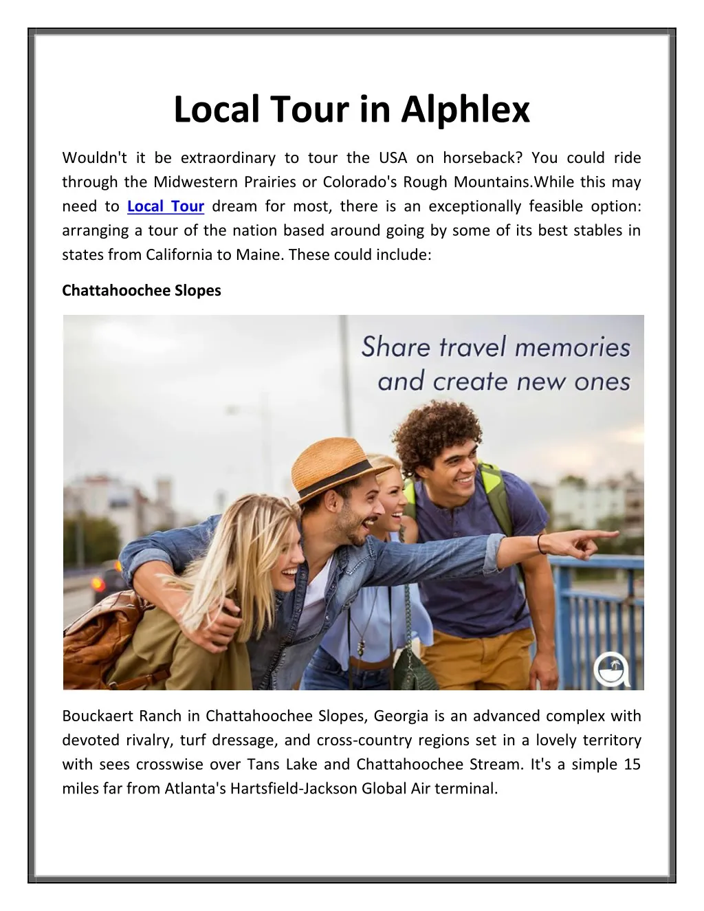 local tour in alphlex