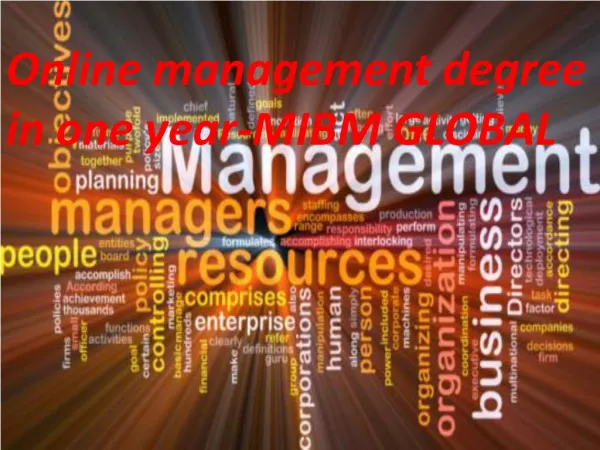 online management degree in one year mibm global