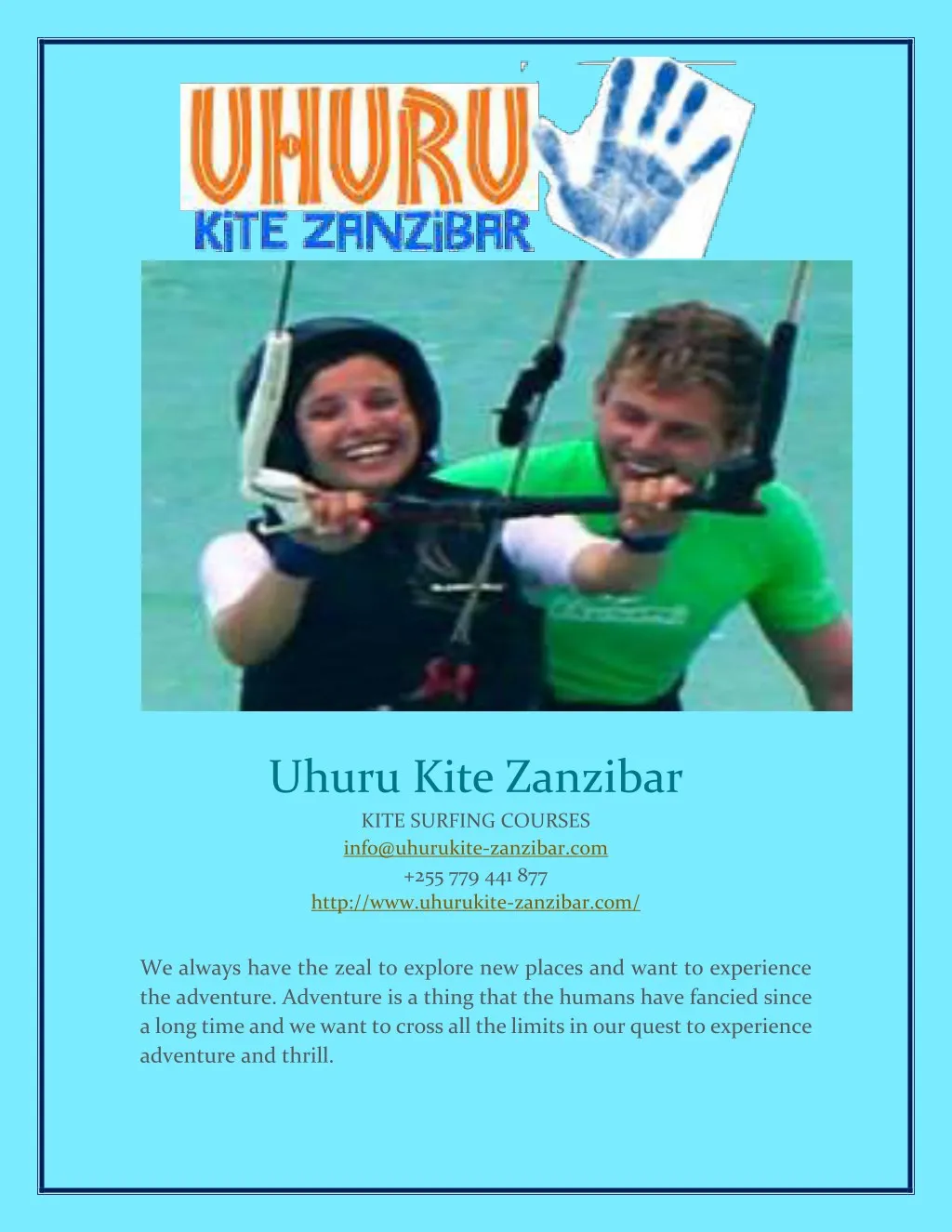 uhuru kite zanzibar kite surfing courses