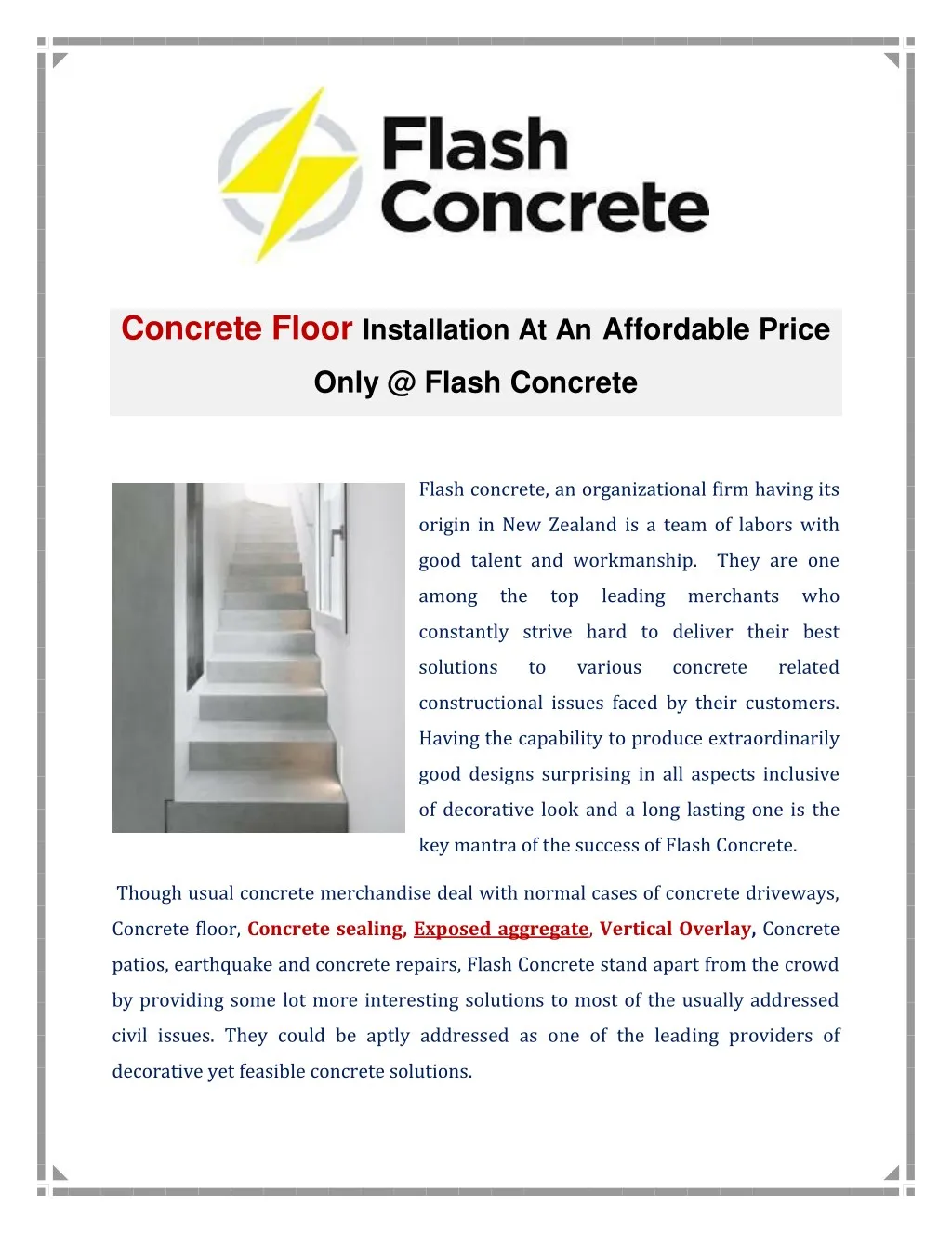 concrete floor installation at an affordable