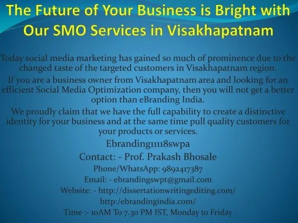 The Future of Your Business is Bright with Our SMO Services in Visakhapatnam