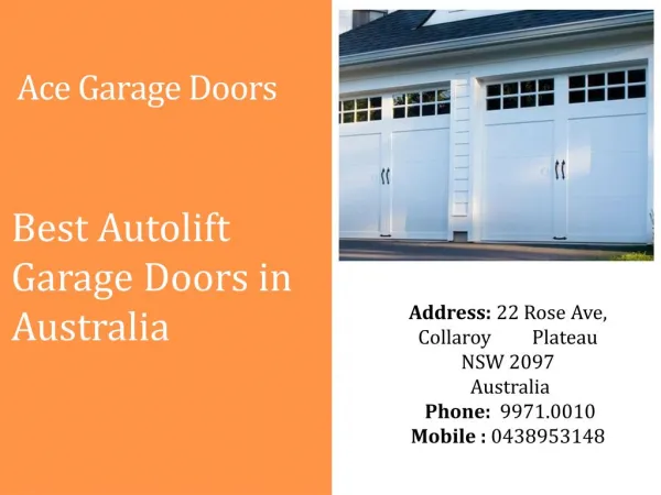 Best Autolift Garage Doors in Australia