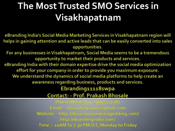 The Most Trusted SMO Services in Visakhapatnam