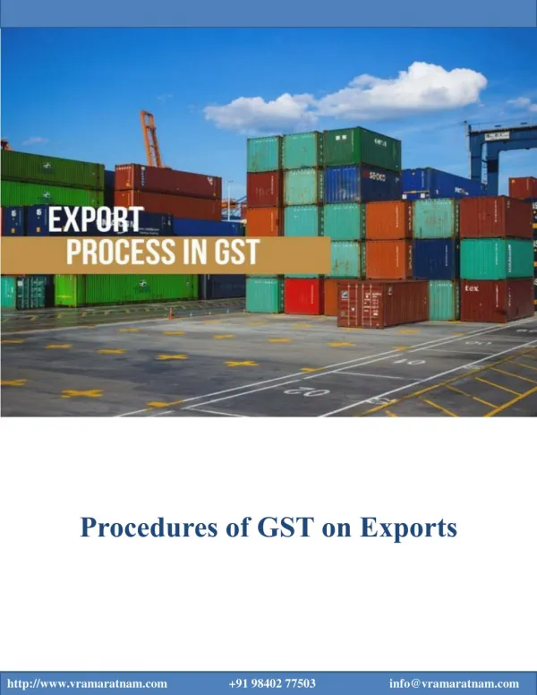 Procedures of GST on Exports