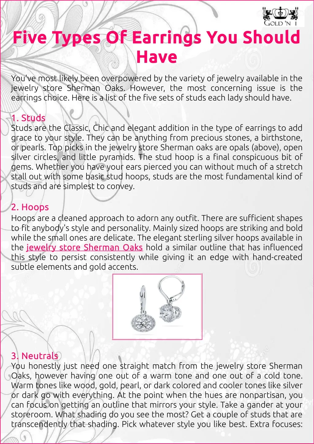five types of earrings you should five types