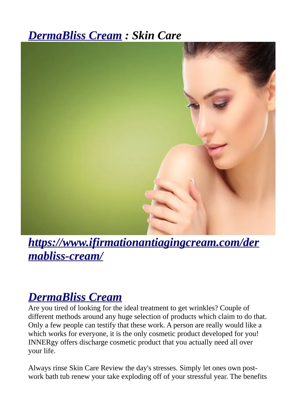 dermabliss cream skin care
