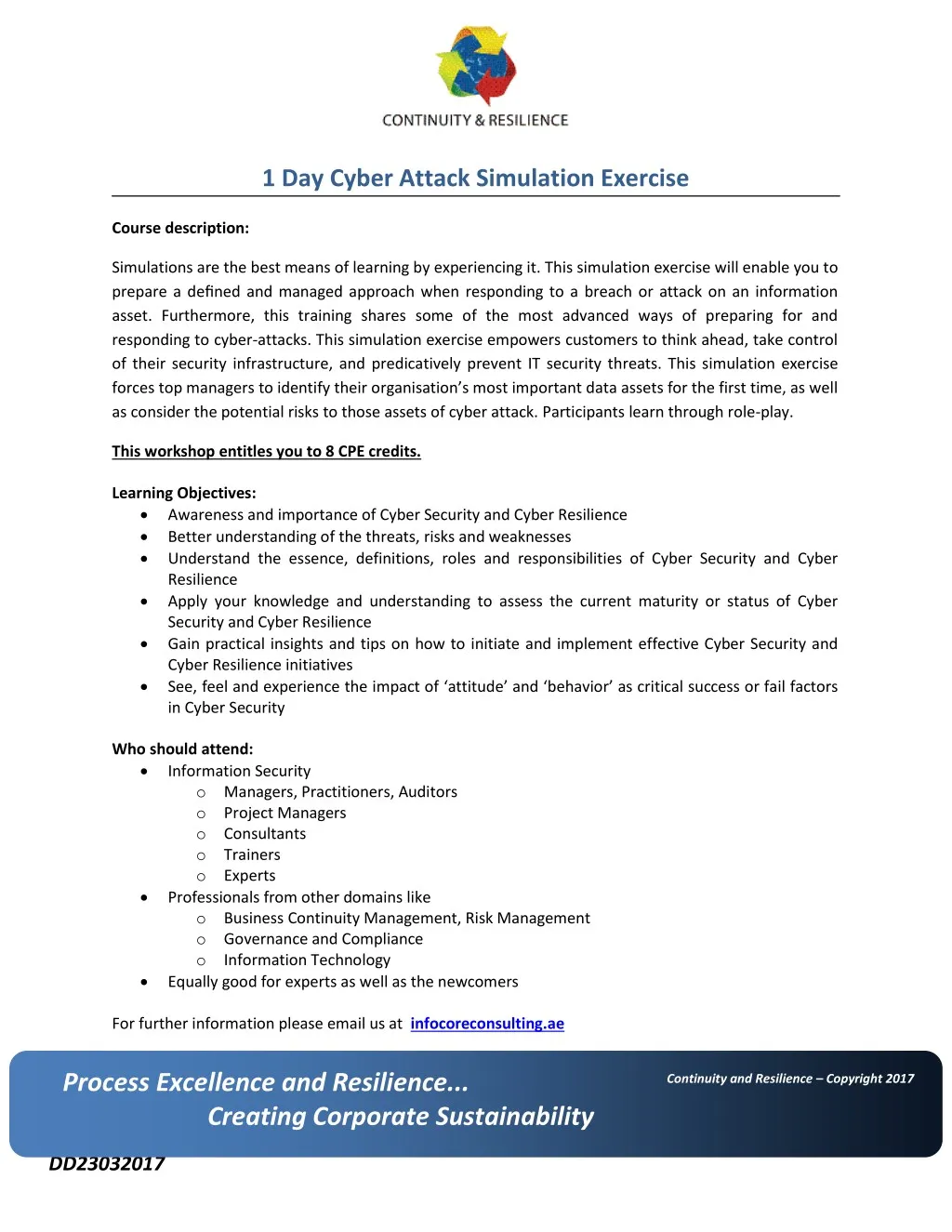 1 day cyber attack simulation exercise