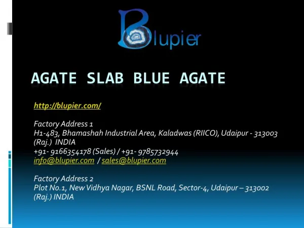 Agate Slab Blue Agate