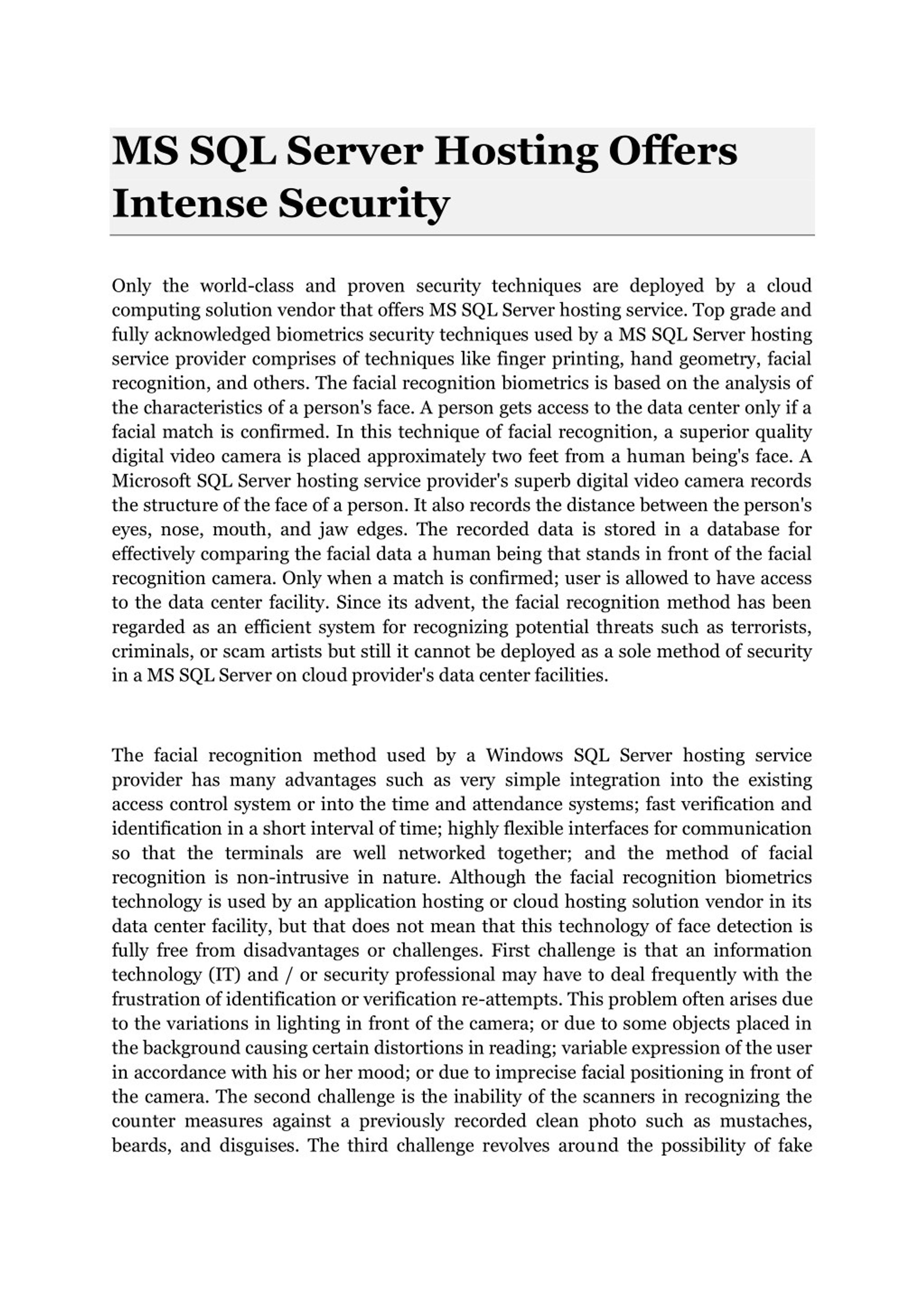PPT - MS SQL Server Hosting Offers Intense Security PowerPoint ...