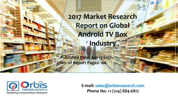 2017 Worldwide report On Global Android TV Box Market Forecast 2022