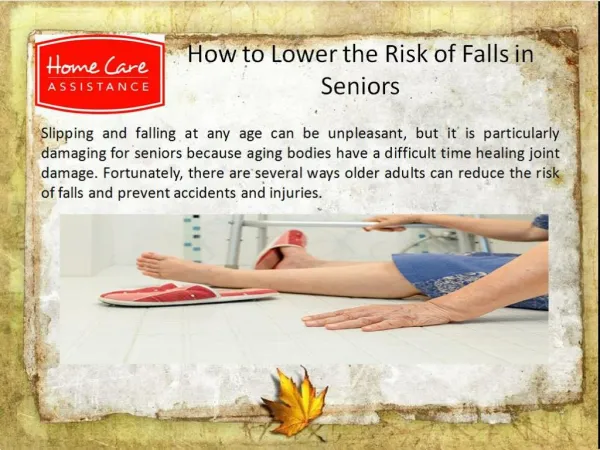 How to Lower the Risk of Falls in Seniors