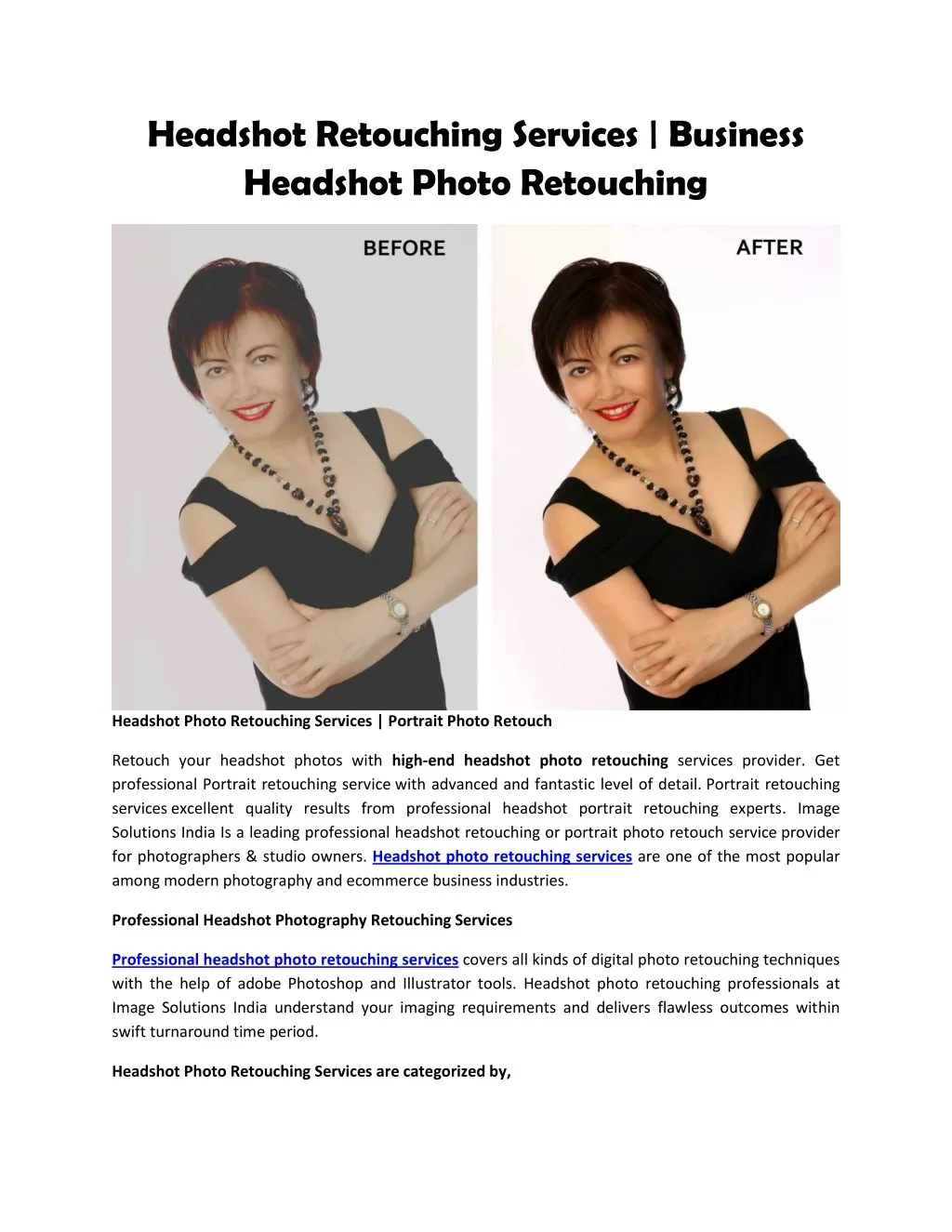 headshot retouching services business headshot