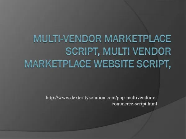 Multi-Vendor Marketplace Script, Multi Vendor Marketplace Website Script