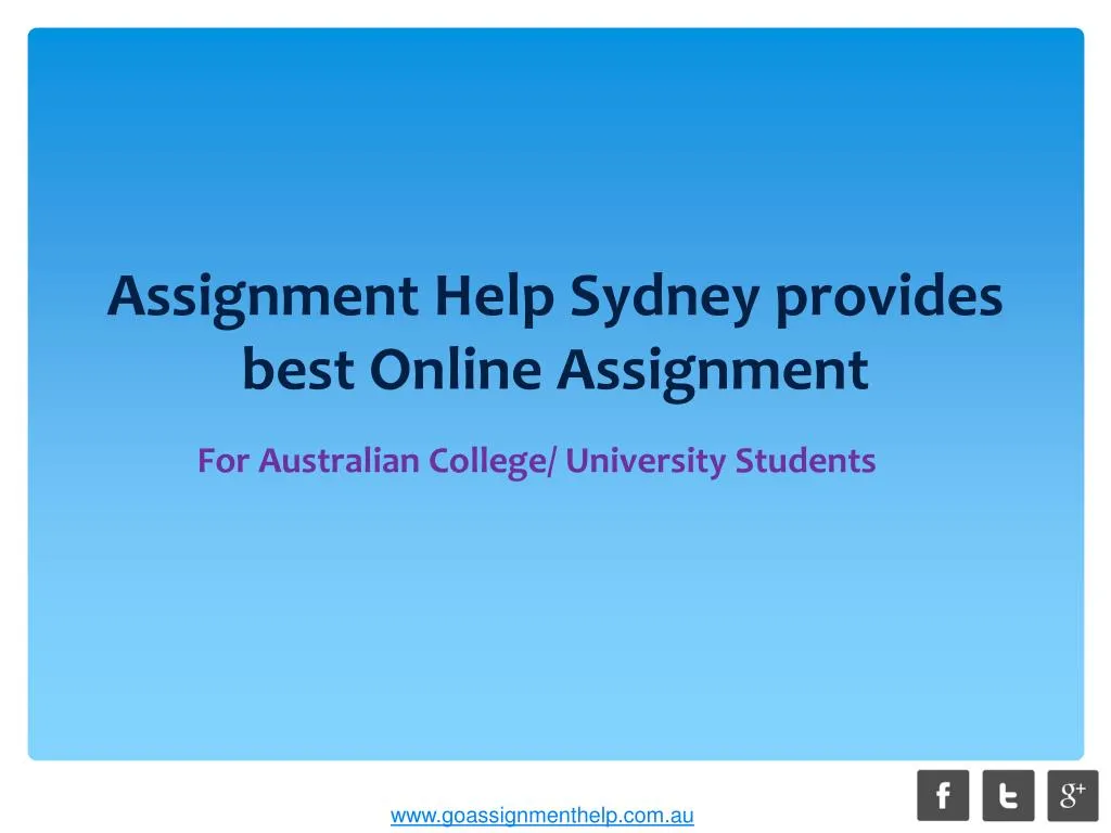 assignment help sydney provides best online assignment