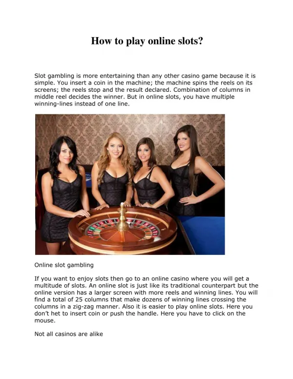 How to play online slots?