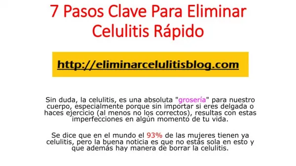 7 Pasos Clave Para Eliminar Celulitis Rapido