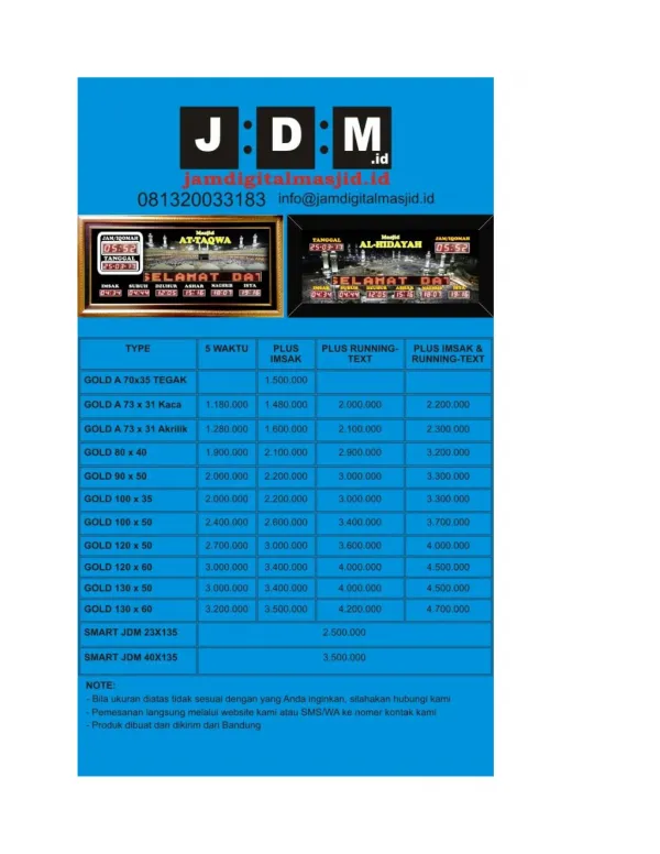 Katalog Harga Jual Jam DigitalMasjid, Jadwal Sholat Digital Otomatis Murah jamdigitalmasjid