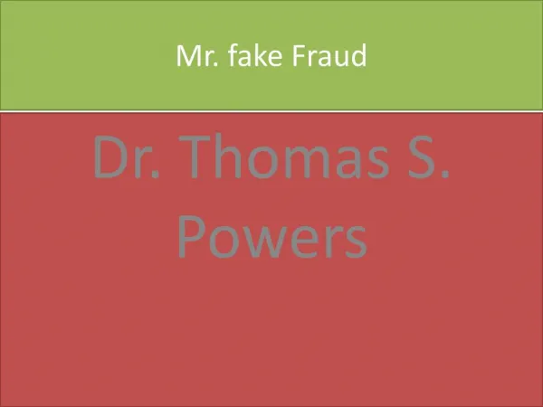 Dr Thomas Power