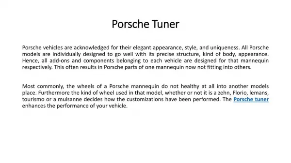 Porsche tuner