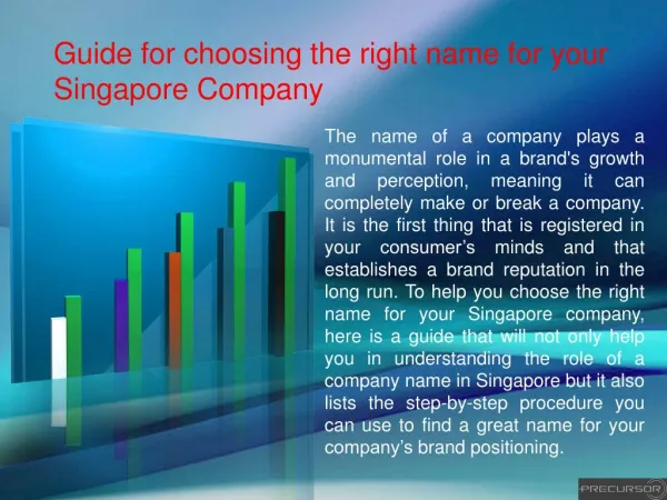 Guide for choosing the right name for your Singapore Company